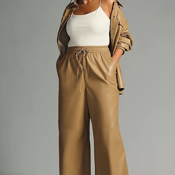 Open edit Chic Tan Wide-Leg Women's Pants - Picture 2 of 9